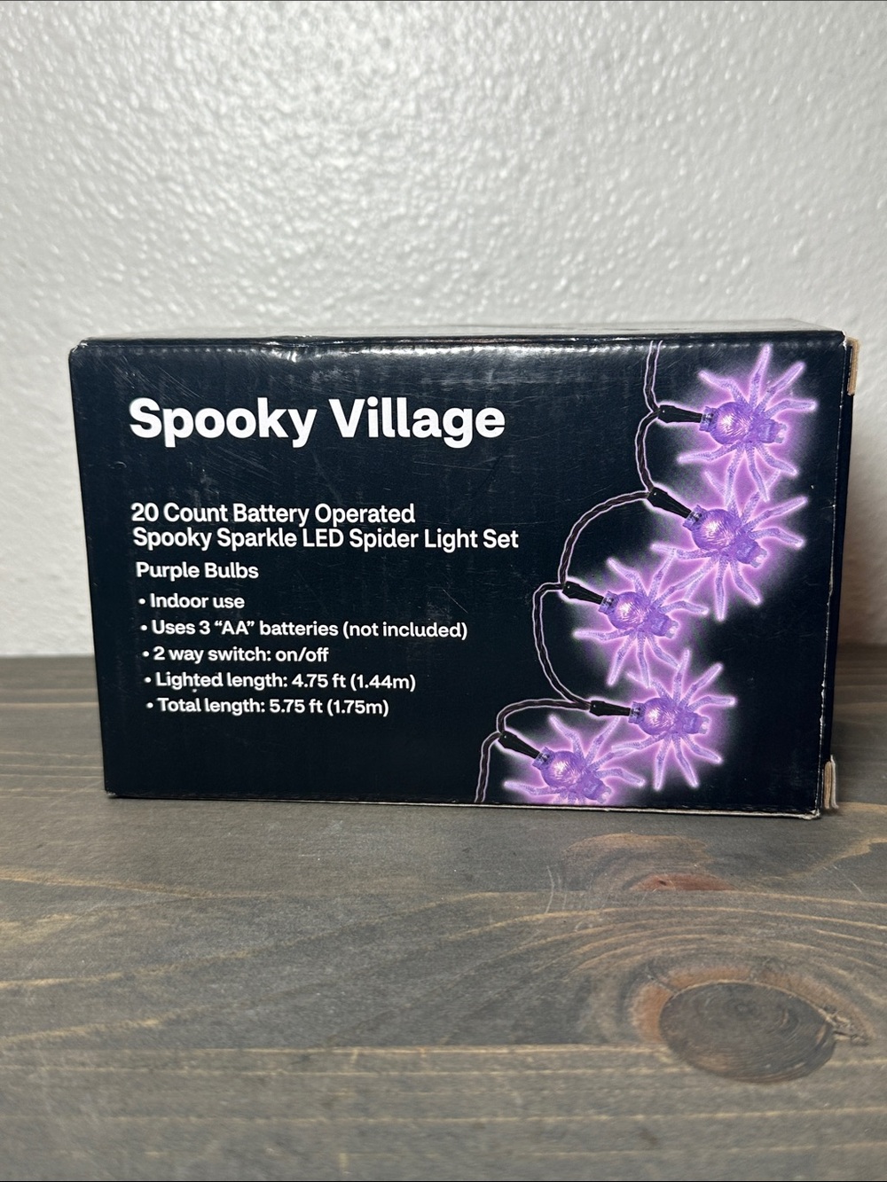 Purple LED Spider Light Set - Battery Operated